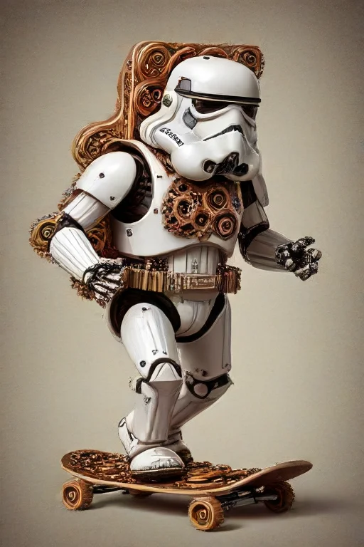 Gearstyle, A Clumsy Stormtrooper Doing A Kickflip On A Skate...