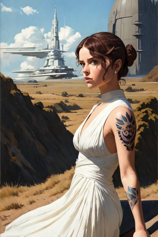 Felicity Jones As Jyn Erso In Sexy Futuristic Space Gown Tat...