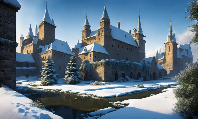 Photograph Of Frozen Medieval City, Tkenv, Award Winning Ima...