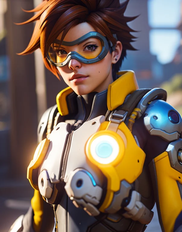 Overwatch Screenshot, Tracer Character Wearing Googles, Cine...