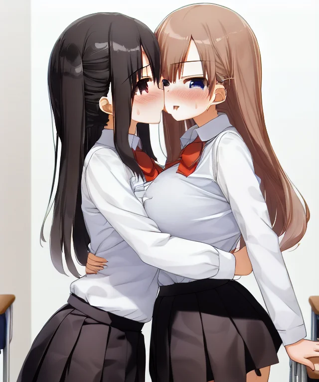 2girls, Classroom, By Kaisen Chuui, Red Ribbon, White Collar...