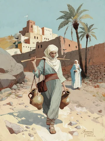 Bradhamel Art Style. A Sun-drenched Desert Village Scene Ren... — Stable Diffusion AI Prompt: Bradhamel art style. A sun-drenched desert village scene rendered in impressioni...