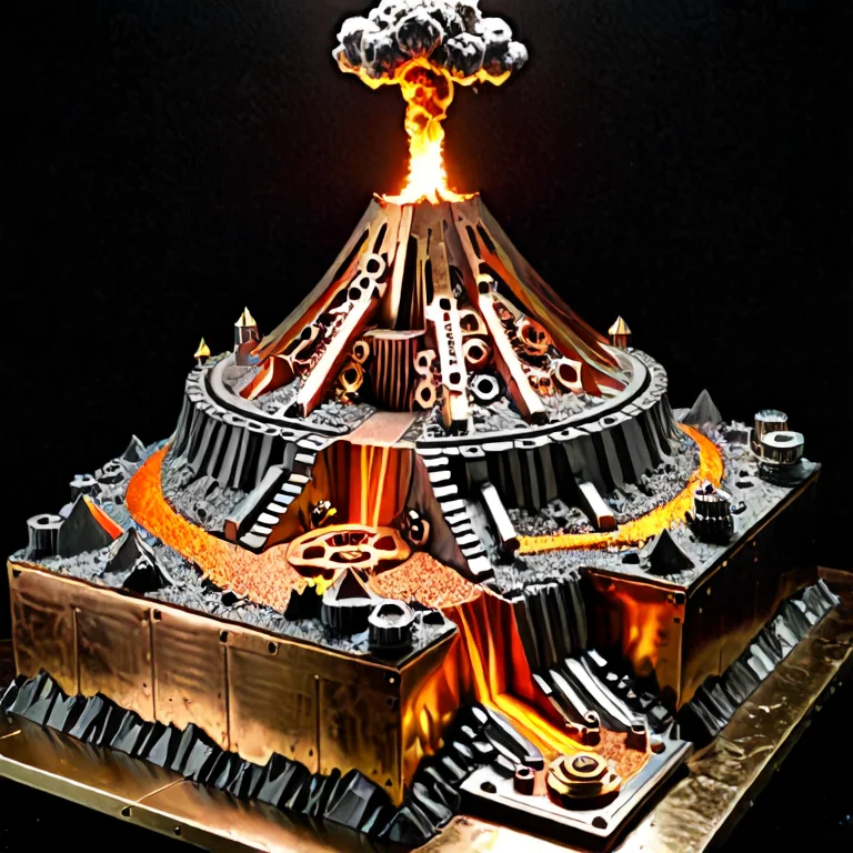 A Science Fair Diorama Of An Erupting Volcano, But The Mount...