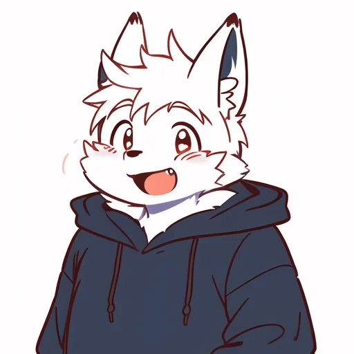 Fox, Icon, Furry,anthro,solo,half Body, 1boy, Hoodie, Simple...