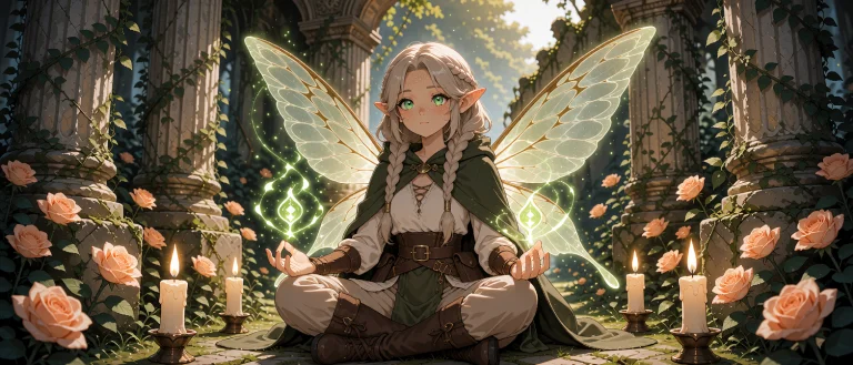 An Adult Fairy With Ash-blond Hair With Intricate Warrior Br...