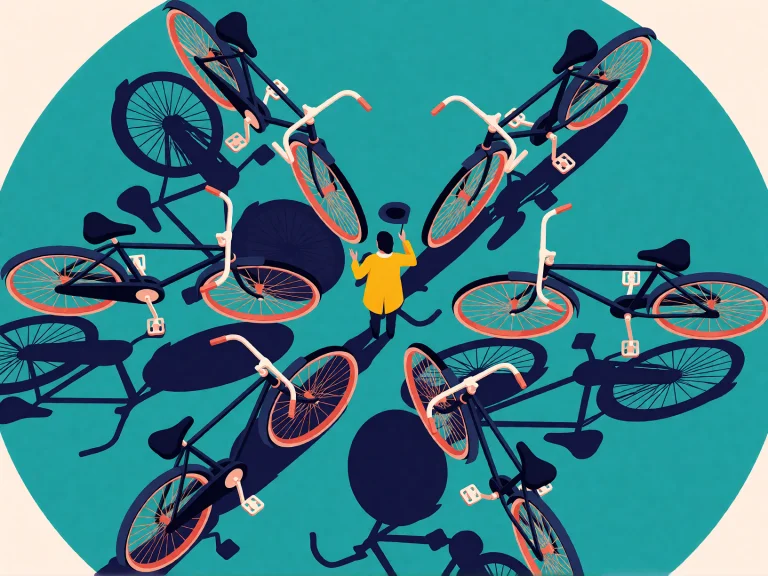 Vector Flat Design Illustration Seen Exactly From Overhead S...