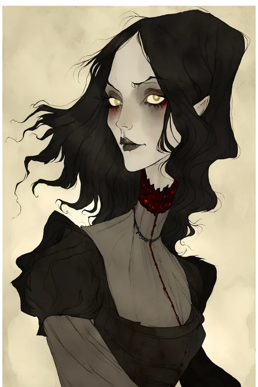 Abigaillarsonstyle, A Pale Gothic Woman With Long Dark Hair...