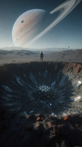 Njsw33t,zidiusart,a Cinematic Wide Shot Of A Lone Astronaut... — Stable Diffusion AI Prompt: @NJSW33T,zidiusArt,A cinematic wide shot of a lone astronaut standing on the edg...