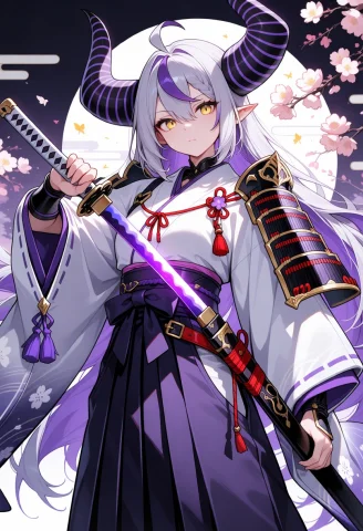Yellow Eyes, Demon Girl, Demon Horns, Huge Horns, Striped Ho... — Stable Diffusion AI Prompt: yellow eyes, demon girl, demon horns, huge horns, striped horns, black horns, pu...