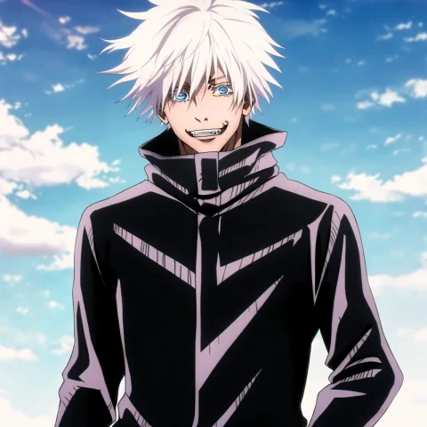 1 Boy, Tall, Blue Eyes, White Hair, Black Hoodie, Smirking,... — Stable Diffusion AI Prompt: 1 boy, tall, blue eyes, white hair, black hoodie, smirking, teeth visible, cowbo...