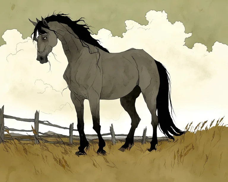 A Full-body Portrait Of A Horse Standing In A Field Abigaill...