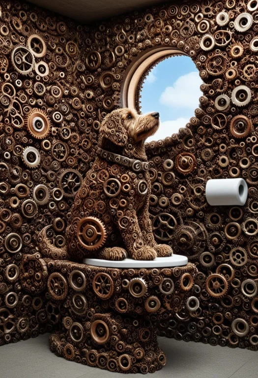 All Made Of Gears, Sharp Picture1.2, Detailed2, Dog Made Of...