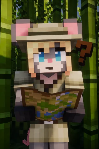 A Furry Mouse Girl In A Blocky Minecraft Style With All Gray... — Stable Diffusion AI Prompt: a furry mouse girl in a blocky minecraft style with all gray fur, blue eyes, and...