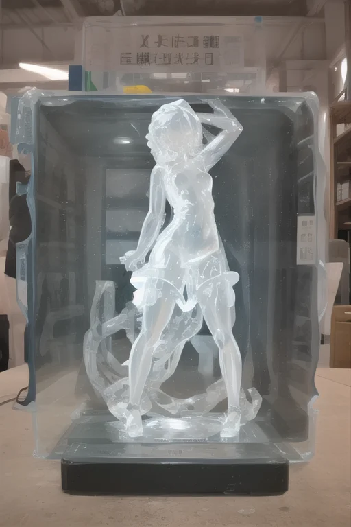1girl Made Of Glasssculpture