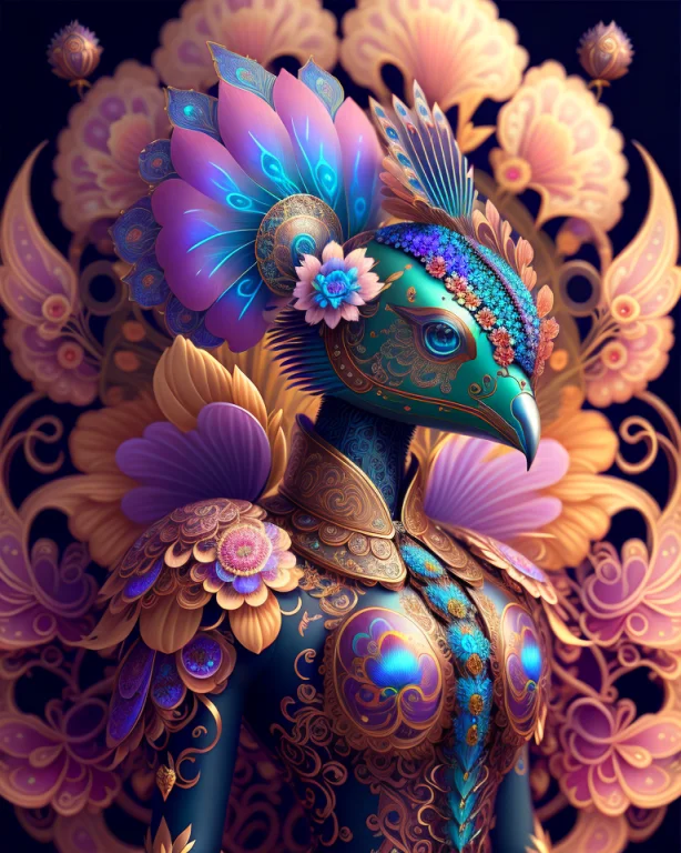 Mechanical Android Flower By, Earnst Haeckel, James Jean. Ge...