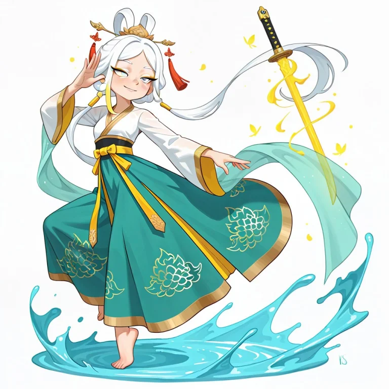 1girl, Solo, Full Body Shot, Face Focus, Character Focus, Dy...
