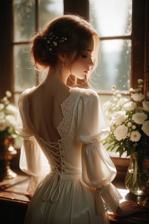 Ta86inkriot, Thin Black Outlines, A Soft, Dreamy Painting Of...