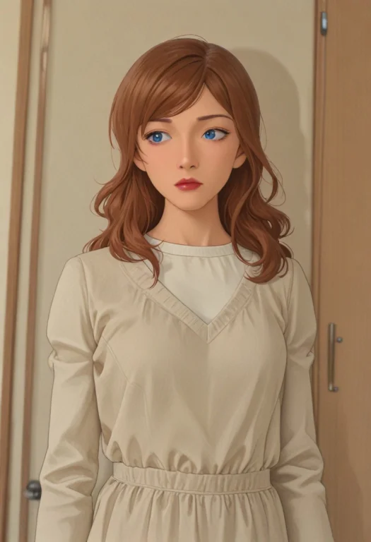 Dhimuroryokoc, Long Hair,brown Hair,blue Eyes, Red Lips,,,,,...
