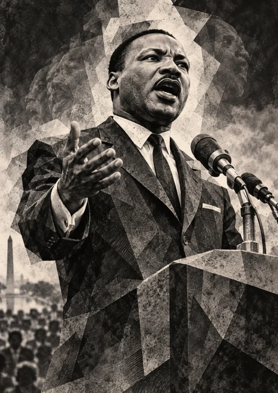 Un Portrait Pique Et Vibrant Du Pasteur Martin Luther King,...