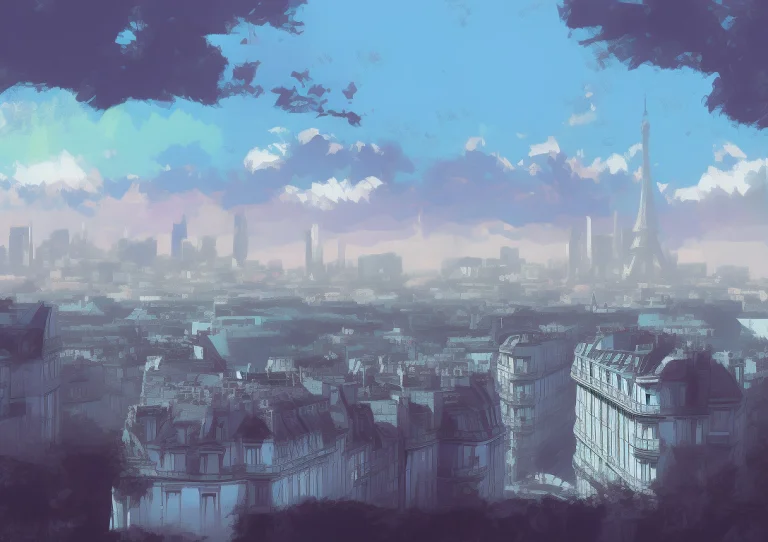 Skyline View Of Paris, Inkpunklandscapes7682