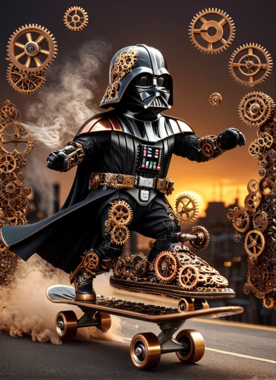 Steampunk Style Cinematic Photo Amazing Masterpiece. Darthva...