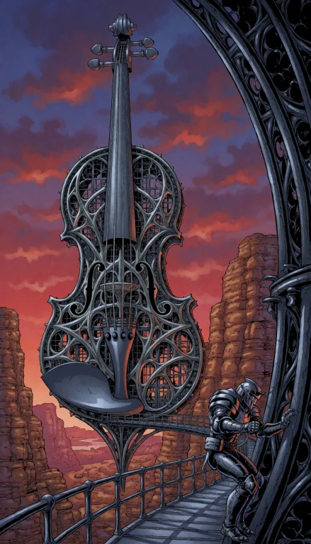 Astrowitchv01k2t. Vertical Very Distant View Of A Violin-sha...