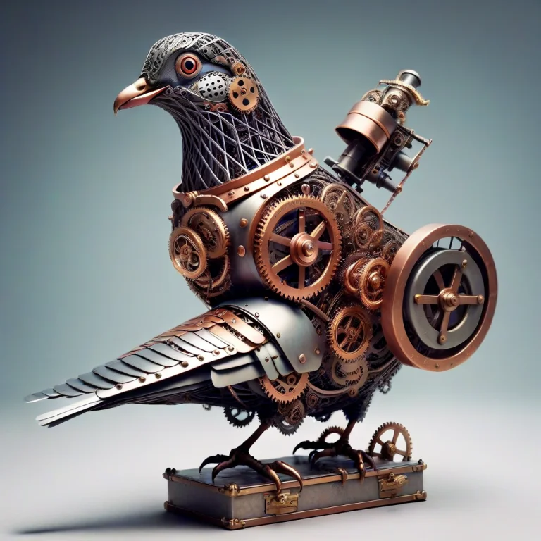 A Mechanical Pigeon Delivering A Letter, Its Entire Body Bui...