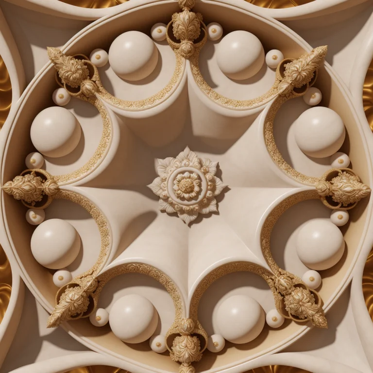 Symmetrical Decorative Design, A Stunning White Embossed Cei...