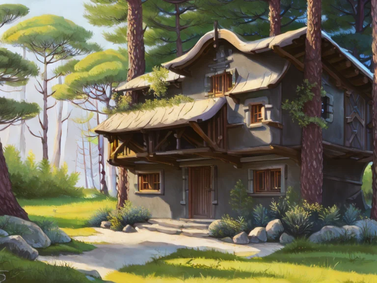 A Realistic Detail Of A Fantasy, Cartoon Apartment In A Fore...