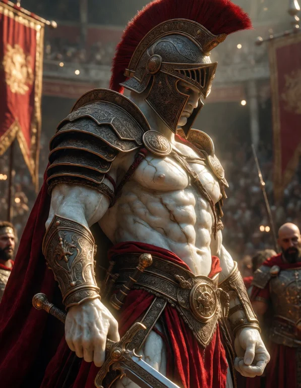 A Pale Marble-like Colossus With Storm-born Intensity, With...