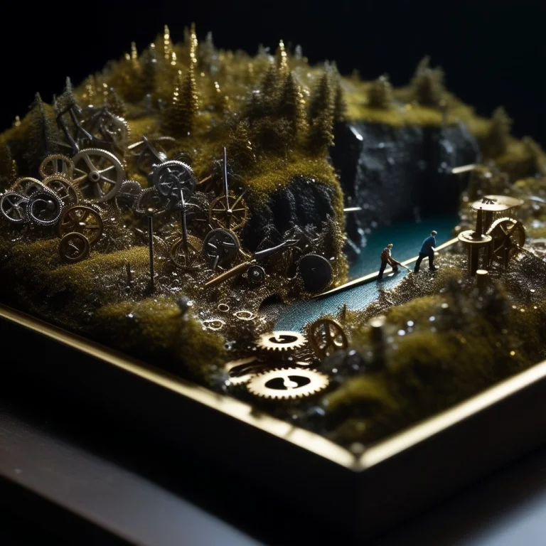 A Macro Shot Of A Miniature Landscape Assembling Itself On A...