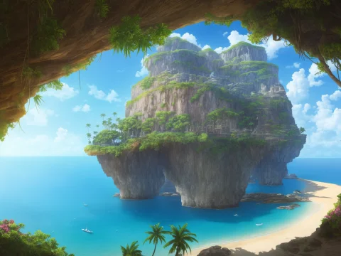Masterpiece, Best Quality, Ultra-detailed, Illustration, Ran... — Stable Diffusion AI Prompt: masterpiece, best quality, ultra-detailed, illustration, random, island, tropica...