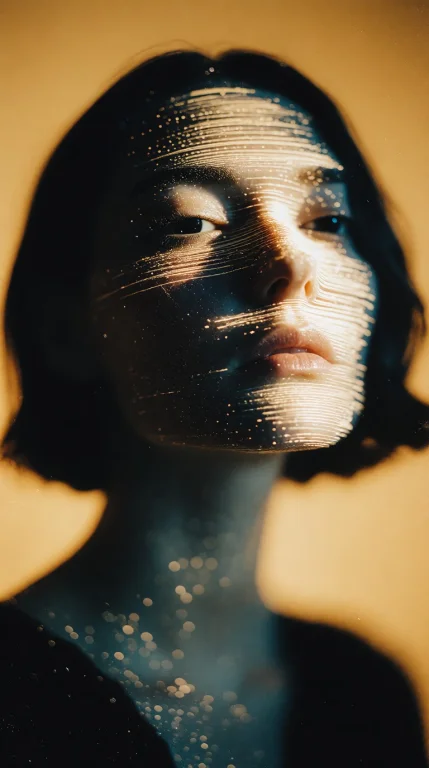 Surreal Close-up Portrait Of A Woman Emerging From A Field O...