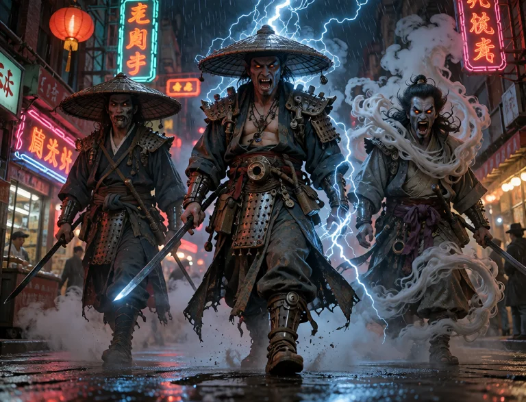 Lorakrearetrocyberpunk0.5three Terrifying Asian Sorcerer-war...