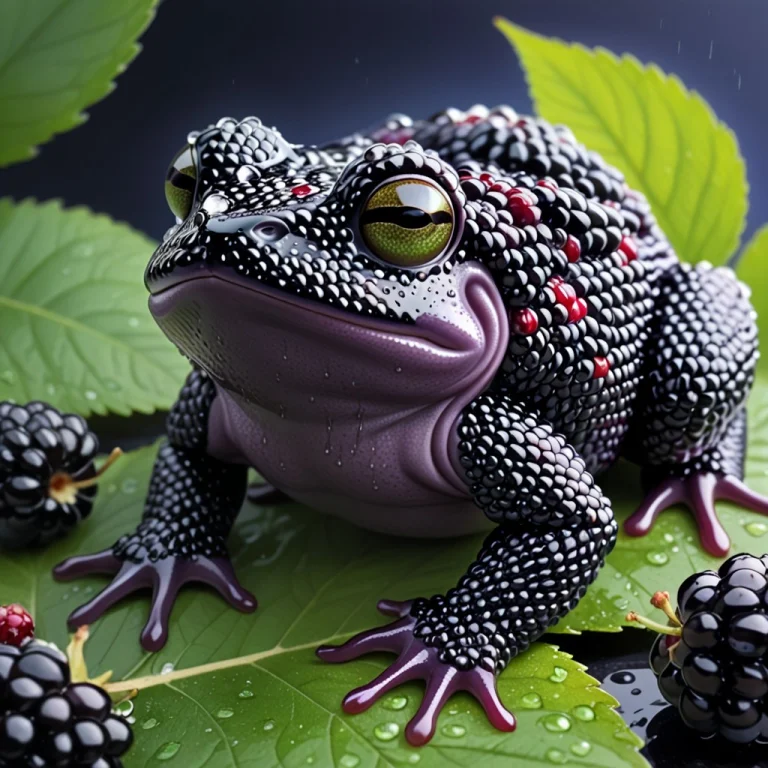 Blackberryworld, Stylized Black Rain Frog, Entirely Morphed...