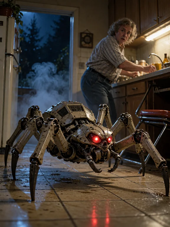 Lorakrearetrocyberpunk0.7a Small 1980s Killer Spider Robot C...