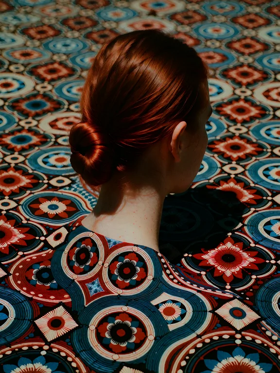A Patterned Ground Busy Enough That The Figure Nearly Disapp...