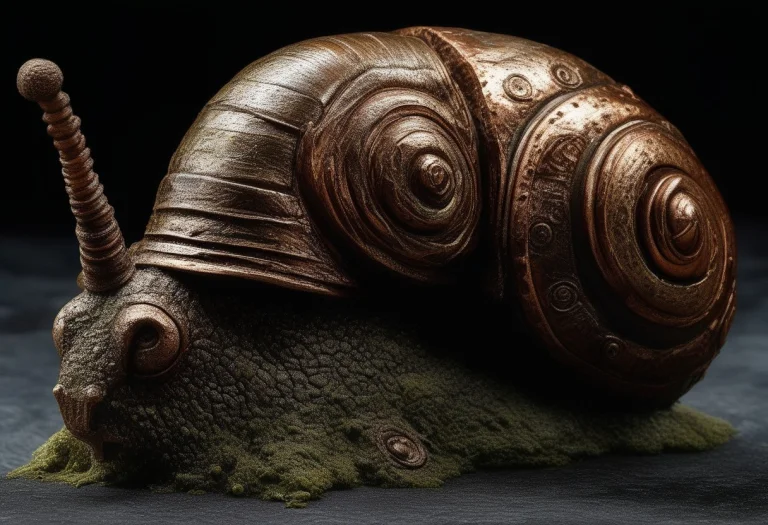 Gearstyle, Snail1.3, Side View, Shell Shaped Like A Brass Ge...