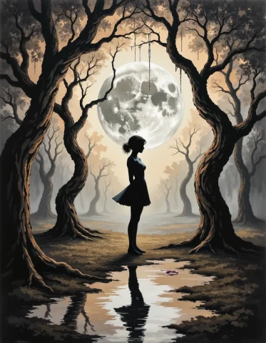 Aidmahidreamstyle, A Surrealist Artwork Depicting A Woman St... — Stable Diffusion AI Prompt: aidmaHiDreamStyle, A surrealist artwork depicting a woman standing in profile wi...