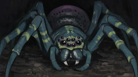 A Gothic Horror Digital Illustration Of A Giant Spider Creep... — Stable Diffusion AI Prompt: a gothic horror digital illustration of a giant spider creeping on dark ground....