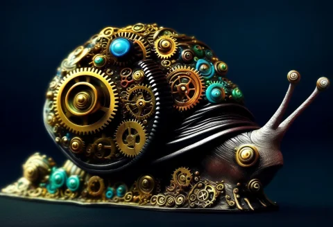 Photo-realistic Steampunk Gear Snails In A Dark, Gear-encrus... — SDXL AI Prompt: photo-realistic: steampunk gear snails in a dark, gear-encrusted steampunk city...