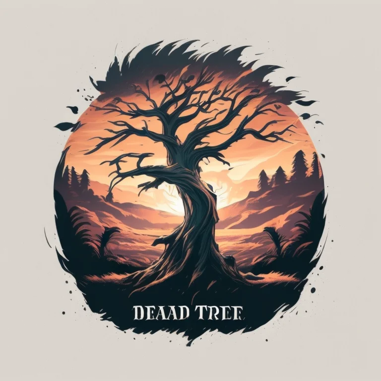 A Dead Tree In A Savana Landscape, Tshirt Design, Rzminjourn...
