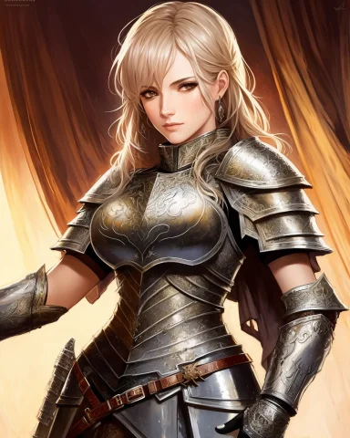 A Female Knight, Wearing Armored Dress, Intricate, Highly De... — Stable Diffusion AI Prompt: a female knight, wearing armored dress, intricate, highly detailed, by michael g...