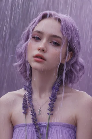 Choker,loraethereal Aeolian0.0,woman Asdxohnxs. Ethereal Fan... — SDXL AI Prompt: choker,,woman asdxohnxs. ethereal fantasy, ,asdxohnxs. rain aesthetic,lavender