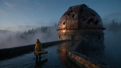 Astrocinemav01k2t. An Extreme Wide Cinematic Establishing Sh... — Stable Diffusion AI Prompt: ASTROCINEMAV01K2T. An extreme wide cinematic establishing shot of an abandoned m...