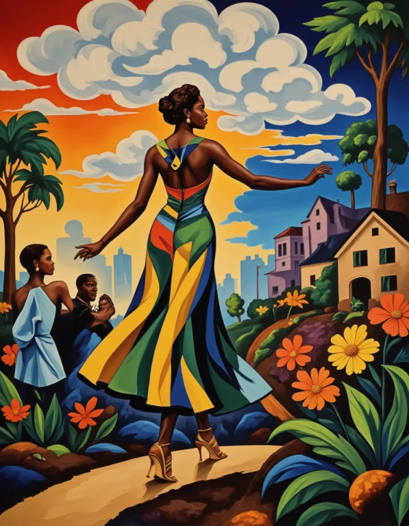 Harlem Renaissance Art Style, I Wandered Lonely As A Cloud...