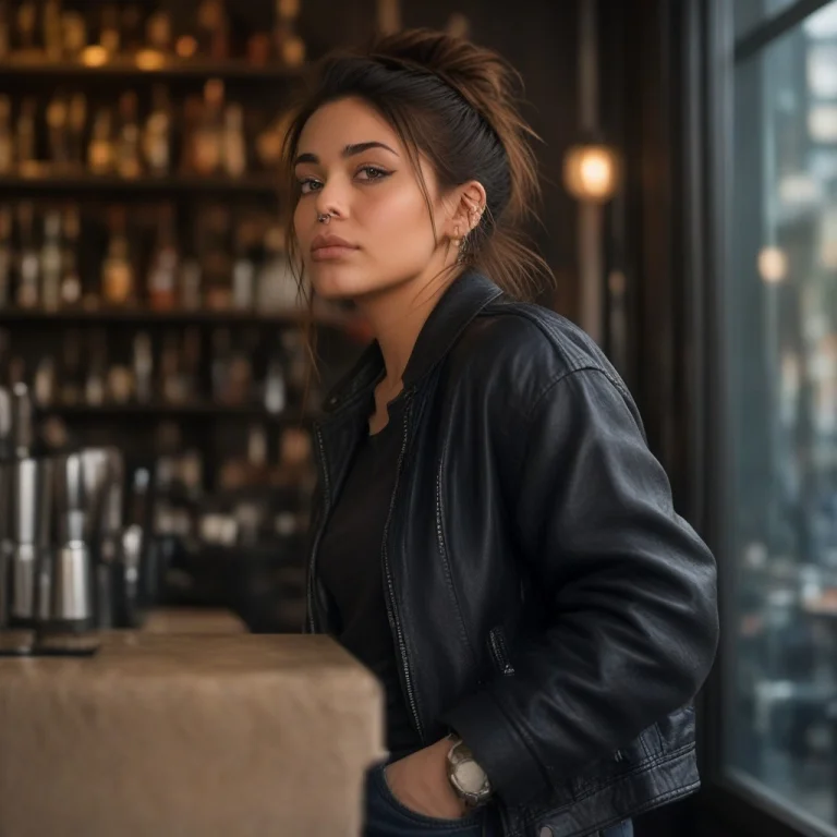 Mvoss, 1girl, Looking At Viewer, From Side, Messy Bun, Septu...