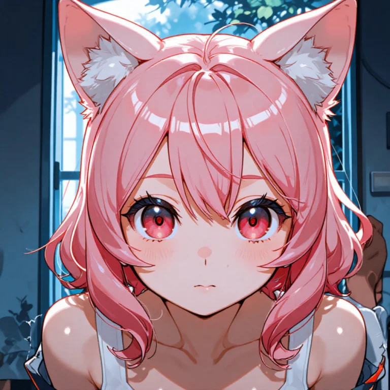 Thick Pink Hair Neko
