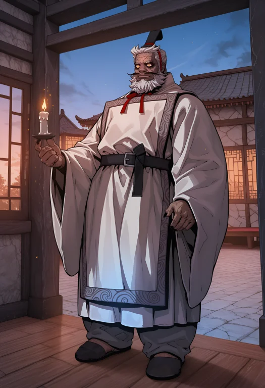 1boy, Solo, Bara, Guhw4nch3ong9u, Old Man, Dark Skin, White...