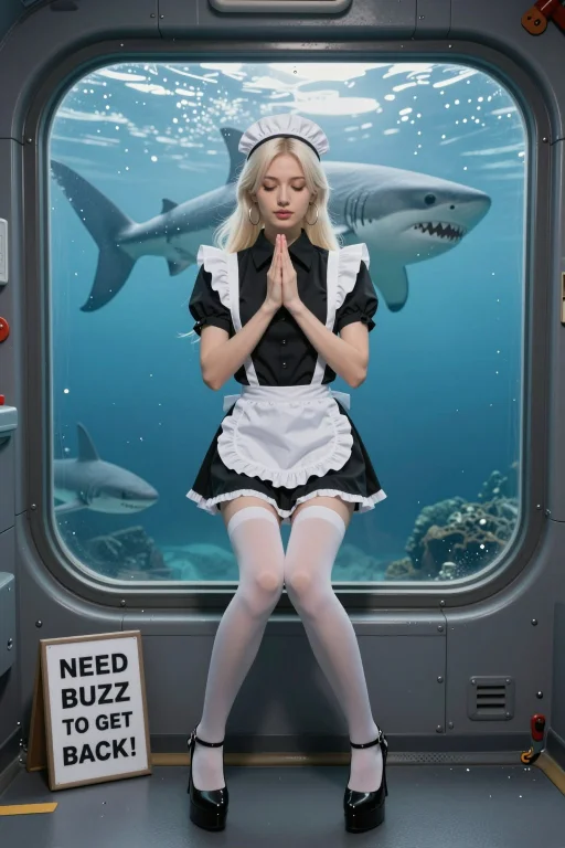 A Woman Dressed As A Maid Needs Buzz